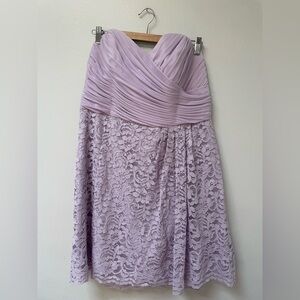 David’s bridal lace strapless light pink/purple Bridesmaid dress size 16